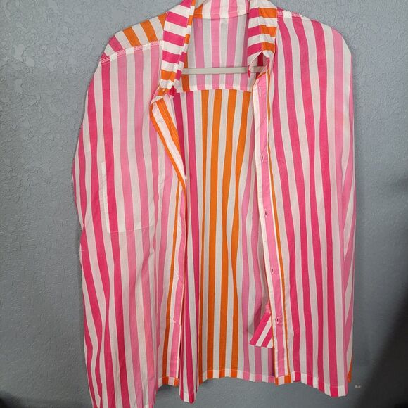 Beach Riot Top Size L  Alexa Sunset Stripes Cover Up Womens Large Button Up New - Picture 12 of 14